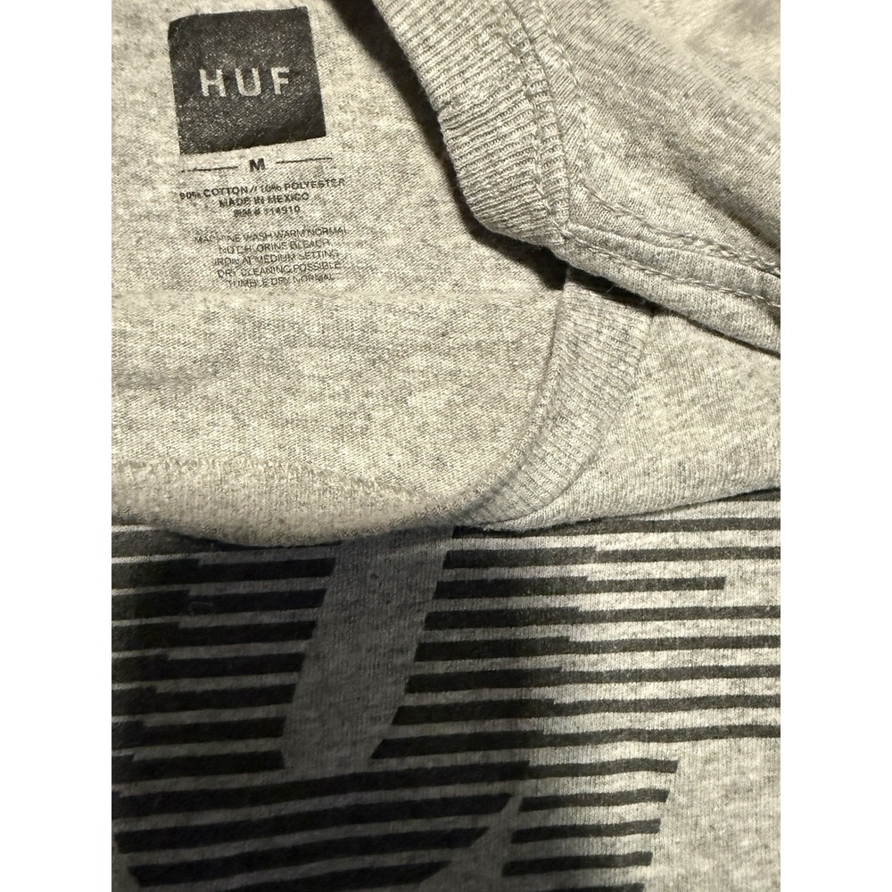 HUF Gray Adult Medium Classic Skater Graphic Tee Shirt Cotton Logo - Picture 5 of 6